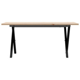 Berkfield Coffee Table X-Frame 90X40X45 Cm Solid Wood Pine And Steel - thumbnail 4