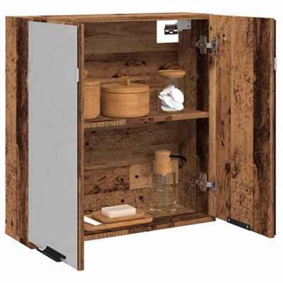 Berkfield Bathroom Mirror Cabinet Old Wood 64X20X66.5 Cm Engineered Wood - image 1