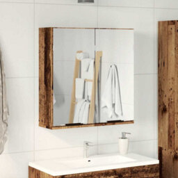 Berkfield Bathroom Mirror Cabinet Old Wood 64X20X66.5 Cm Engineered Wood - thumbnail 3