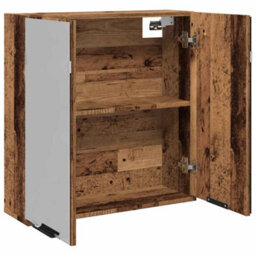 Berkfield Bathroom Mirror Cabinet Old Wood 64X20X66.5 Cm Engineered Wood - thumbnail 7
