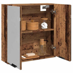 Berkfield Bathroom Mirror Cabinet Old Wood 64X20X66.5 Cm Engineered Wood - thumbnail 1