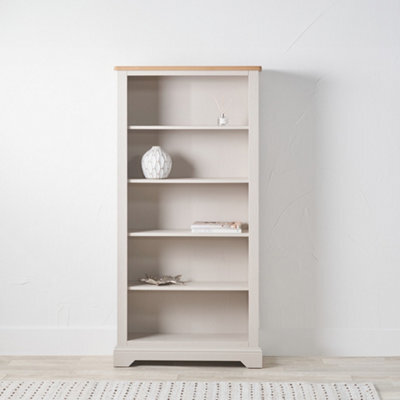 Pacific Lifestyle Cream And Natural Pine And Oak Wood 5 Shelving  Unit Bookcase - image 1