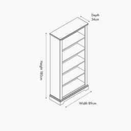 Pacific Lifestyle Cream And Natural Pine And Oak Wood 5 Shelving  Unit Bookcase - thumbnail 5