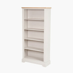Pacific Lifestyle Cream And Natural Pine And Oak Wood 5 Shelving  Unit Bookcase - thumbnail 3