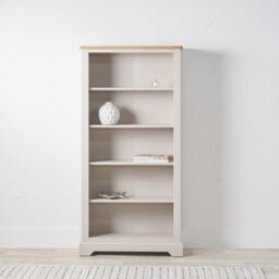 Pacific Lifestyle Cream And Natural Pine And Oak Wood 5 Shelving  Unit Bookcase