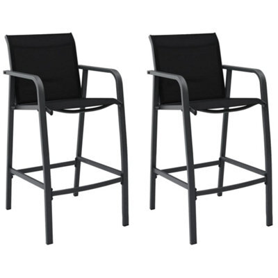 Berkfield Garden Bar Chairs 2 Pcs Black Textilene - image 1