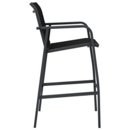 Berkfield Garden Bar Chairs 2 Pcs Black Textilene - thumbnail 4