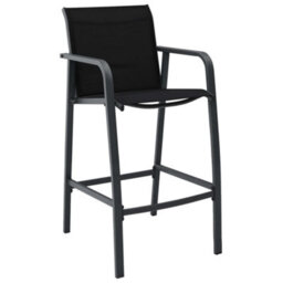 Berkfield Garden Bar Chairs 2 Pcs Black Textilene - thumbnail 2