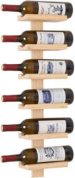 CKB Ltd Bar Amigos 6 Bottle Solid Pine Wood Wine Rack Wall Mounted Vertical Wooden Wine Bottle Holder, Rustic Space-Saving Wine Storage