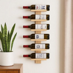 CKB Ltd Bar Amigos 6 Bottle Solid Pine Wood Wine Rack Wall Mounted Vertical Wooden Wine Bottle Holder, Rustic Space-Saving Wine Storage - thumbnail 7
