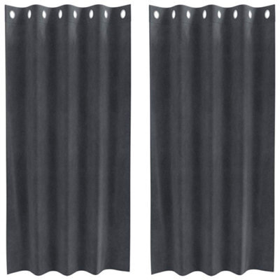 Berkfield Modern Blackout Curtains With Eyelets 2 Pcs Light Grey Velvet - image 1