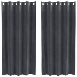 Berkfield Modern Blackout Curtains With Eyelets 2 Pcs Light Grey Velvet