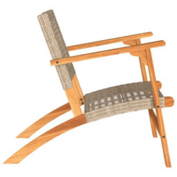 Garden Chairs 2 Pcs Beige Poly Rattan And Acacia Wood - thumbnail 6