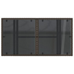 Walplus Garden Table With Glass Top Brown 100X55X73 Cm Poly Rattan - thumbnail 9