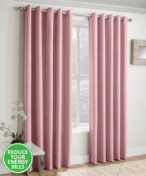 Enhanced Living Vogue Blush Pink 66 X 90 Inch (168X229Cm) Eyelet Thermal Noise Reducing Dim Out Curtains (Pair)