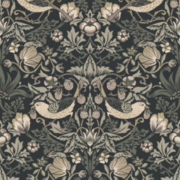 Galerie Arts And Crafts Black Patterned Wallpaper