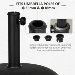 Outsunny 20Kg Patio Sun Umbrella Base Durable Parasol Garden Stand Cement Round - thumbnail 5