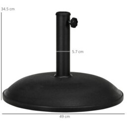 Outsunny 20Kg Patio Sun Umbrella Base Durable Parasol Garden Stand Cement Round - thumbnail 3