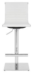 Lamboro Rovigo Deluxe Breakfast Bar Stool, Chrome Footrest, Height Adjustable Swivel Gas Lift, Home Bar & Kitchen Barstool, White - thumbnail 3
