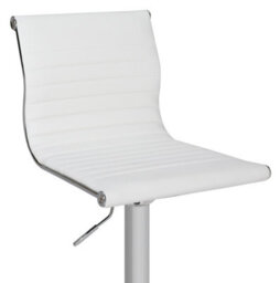 Lamboro Rovigo Deluxe Breakfast Bar Stool, Chrome Footrest, Height Adjustable Swivel Gas Lift, Home Bar & Kitchen Barstool, White - thumbnail 7