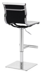 Lamboro Rovigo Deluxe Breakfast Bar Stool, Chrome Footrest, Height Adjustable Swivel Gas Lift, Home Bar & Kitchen Barstool, White - thumbnail 4
