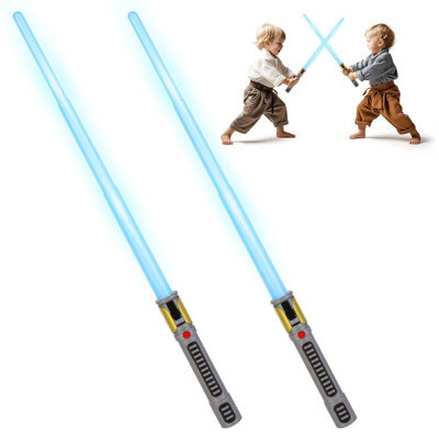 Deao Toys Space Sword Telescopic Light-Up Toy 7-Color Led Lights, Realistic Sound Effects, Mute Mode And 60-Inch Extendable Epic Role - image 1
