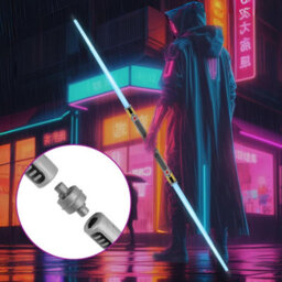 Deao Toys Space Sword Telescopic Light-Up Toy 7-Color Led Lights, Realistic Sound Effects, Mute Mode And 60-Inch Extendable Epic Role - thumbnail 2