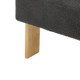 Wyld And Coco Retro Boucle Armchair In Black And Light Brown With Rubberwood Legs - W77 X D68 X H76Cm - thumbnail 8