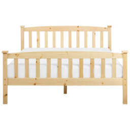 Beliani Bed Pine Wood Giverny 140 X 200 Cm (Eu Double) Light Brown - thumbnail 4
