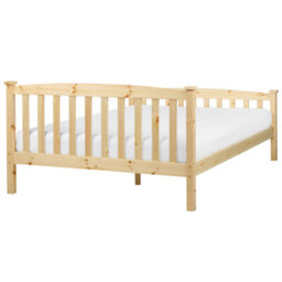 Beliani Bed Pine Wood Giverny 140 X 200 Cm (Eu Double) Light Brown - thumbnail 5