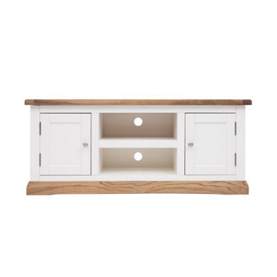 Cabinet Bits Tropea Off White 2 Door Tv Cabinet Chrome Knob - image 1