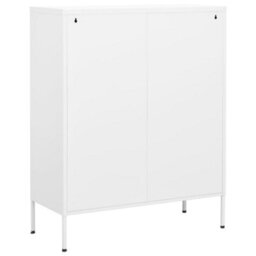 Vidaxl Storage Cabinet White 80X35X101.5 Cm Steel - thumbnail 4