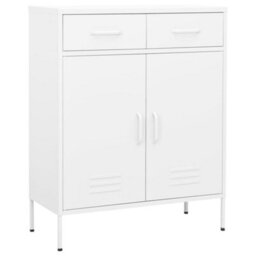 Vidaxl Storage Cabinet White 80X35X101.5 Cm Steel - thumbnail 1