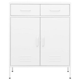 Vidaxl Storage Cabinet White 80X35X101.5 Cm Steel - thumbnail 2