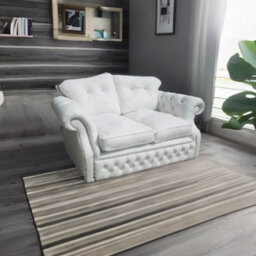 Chesterfield 2 Seater Crystal White Leather Sofa Settee Bespoke In Era Style - thumbnail 2