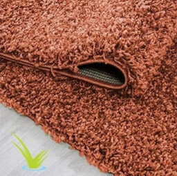 STALWART Modern Shaggy Rug - 5Cm Thick Pile, Non-Slip, Soft Touch Carpet - Washable Area Rugs (Terracotta, 60X110 Cm) - thumbnail 2