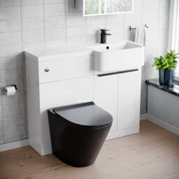 Nes Home 1000mm Rh Basin Vanity Black Handles, Wc Unit & Round Black Btw Toilet - thumbnail 1