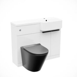 Nes Home 1000mm Rh Basin Vanity Black Handles, Wc Unit & Round Black Btw Toilet - thumbnail 4