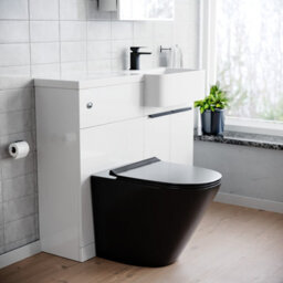 Nes Home 1000mm Rh Basin Vanity Black Handles, Wc Unit & Round Black Btw Toilet - thumbnail 2