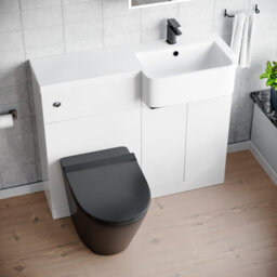 Nes Home 1000mm Rh Basin Vanity Black Handles, Wc Unit & Round Black Btw Toilet - thumbnail 3