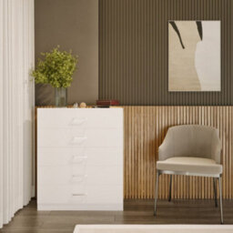 Seconique Dakota 5 Drawer Chest Of Drawers White - thumbnail 1