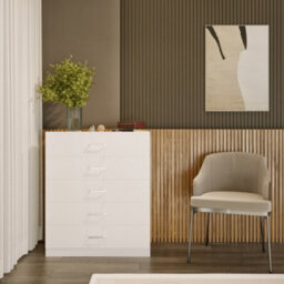 Seconique Dakota 5 Drawer Chest Of Drawers White - thumbnail 9