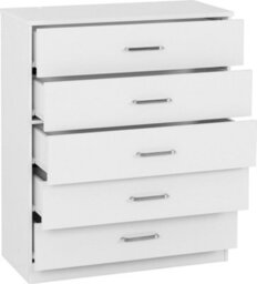 Seconique Dakota 5 Drawer Chest Of Drawers White - thumbnail 8