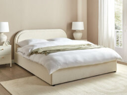 Beliani Ottoman Bed Boucle Quillien 160 X 200 Cm (Eu King Size) Light Beige - thumbnail 2