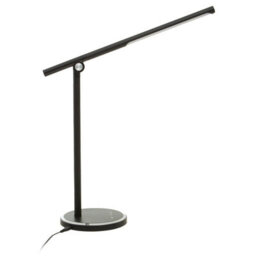 Orsina Black Aluminium Touch Lamp, Modern Rotatable Desk Lamp With Round Base, Sleek Touch-Control Table Light - thumbnail 1
