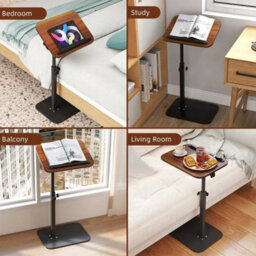 C-Shaped Compact Sofa Side End Table Coffee Laptop Table - thumbnail 4