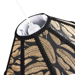 Happy Homewares Traditional Black Victorian Empire Pendant Shade With Tassels And Golden Leaves - thumbnail 3