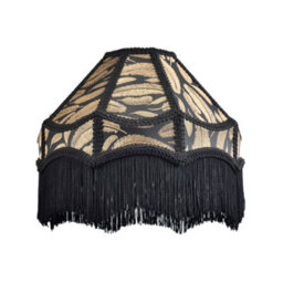 Happy Homewares Traditional Black Victorian Empire Pendant Shade With Tassels And Golden Leaves - thumbnail 2