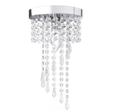 Chandeliers Raindrop Crystal Chandelier Light Fixture E12 Silver - image 1