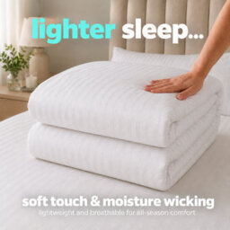 MHG Living Lightweight 4.5 Tog Summer Duvet - Luxury Soft Touch Striped Microfibre Quilt Bedding - thumbnail 4